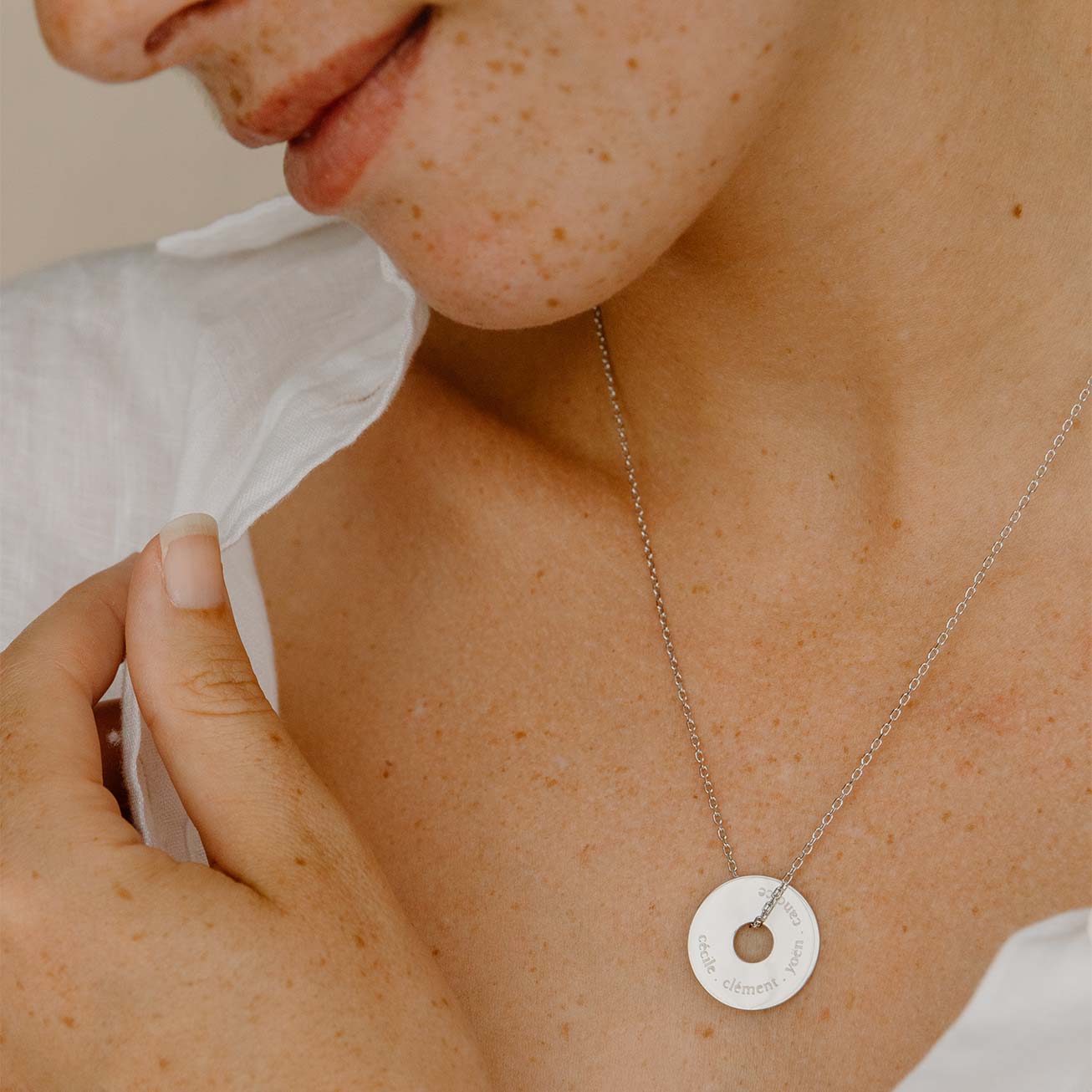 Médaille Candice cible argent prénoms
