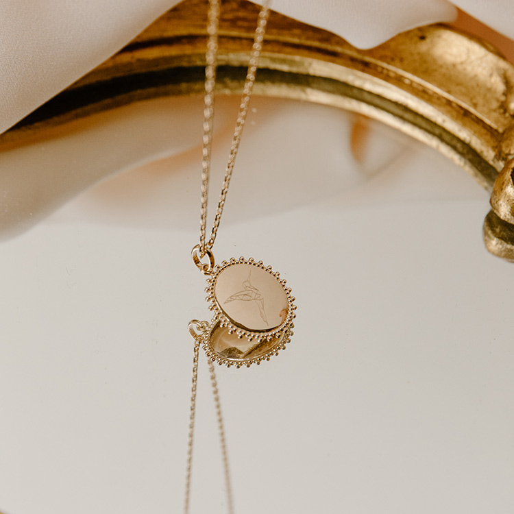 Médaille Soleil Colibri plaqué or jaune