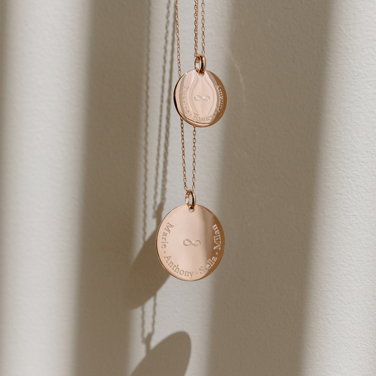 Grande médaille infini plaqué or rose