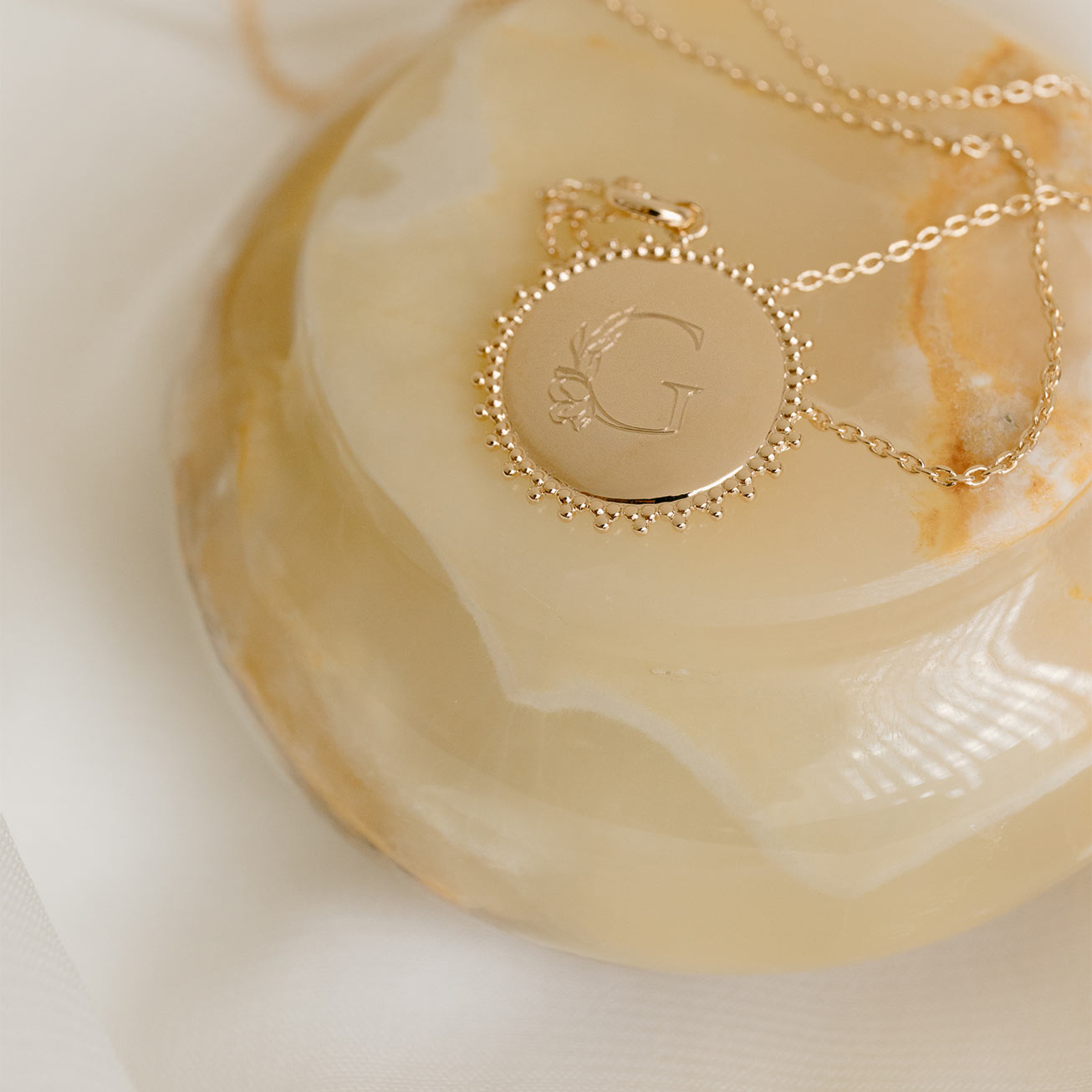 Collier soleil floral or