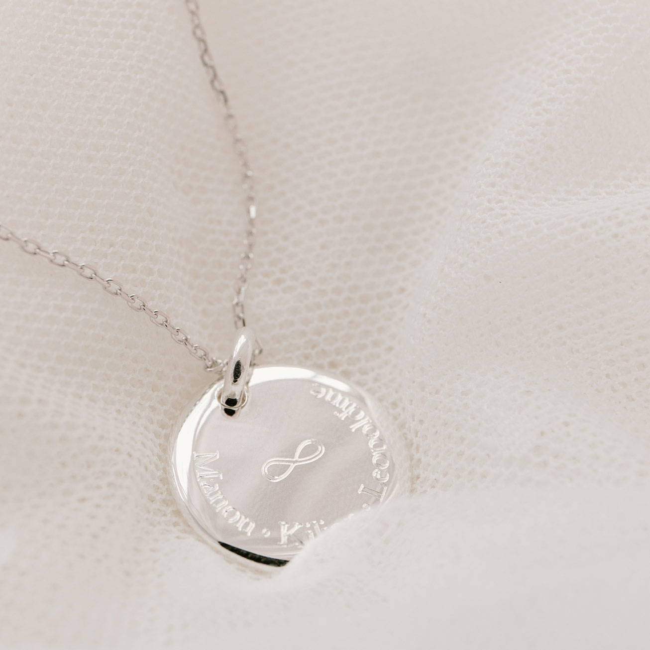 médaille bombée infini argent 925