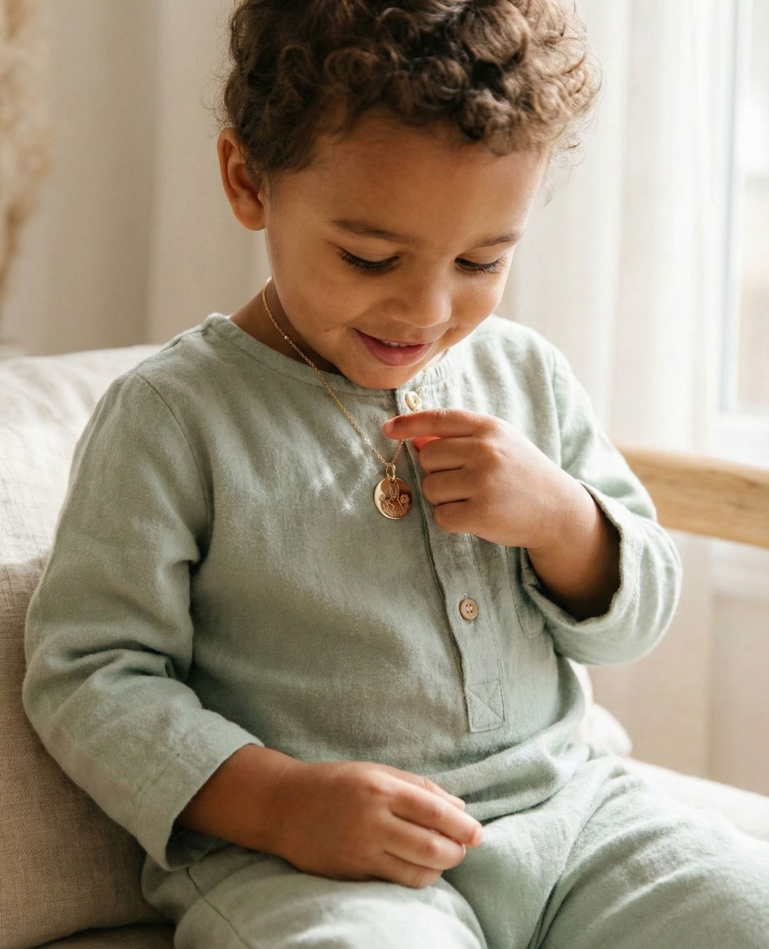 Médaille de baptême animal lapin