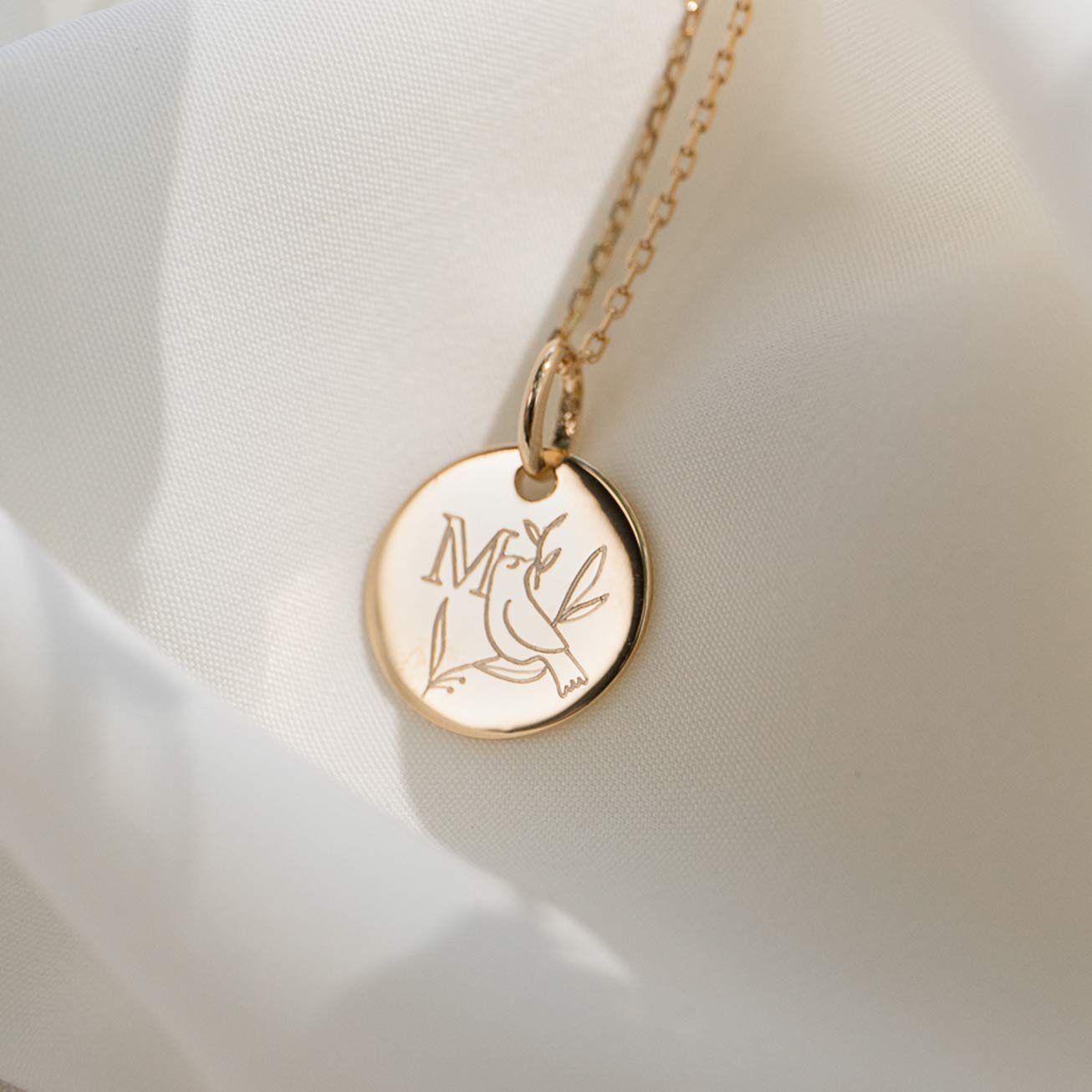 médaille bapteme colombe initiale