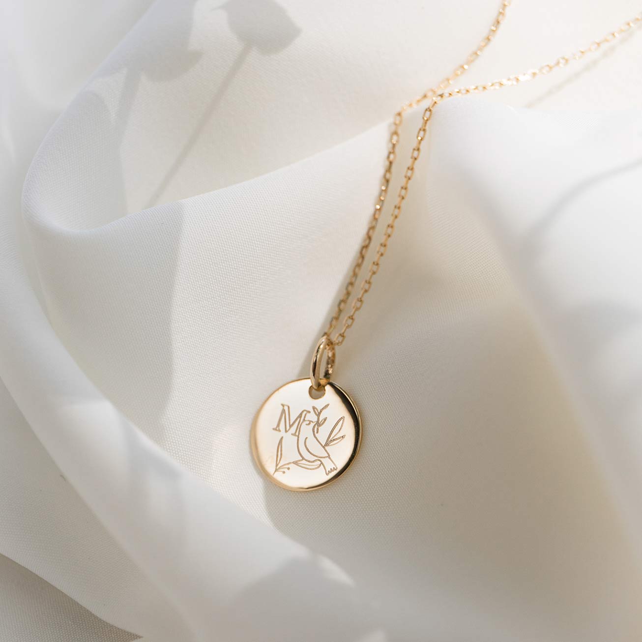 médaille bapteme colombe initiale