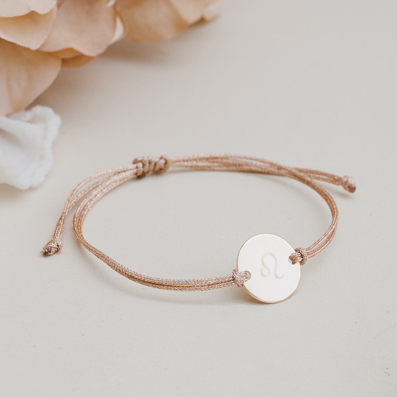 Bracelet signe astrologique personnalisé rose