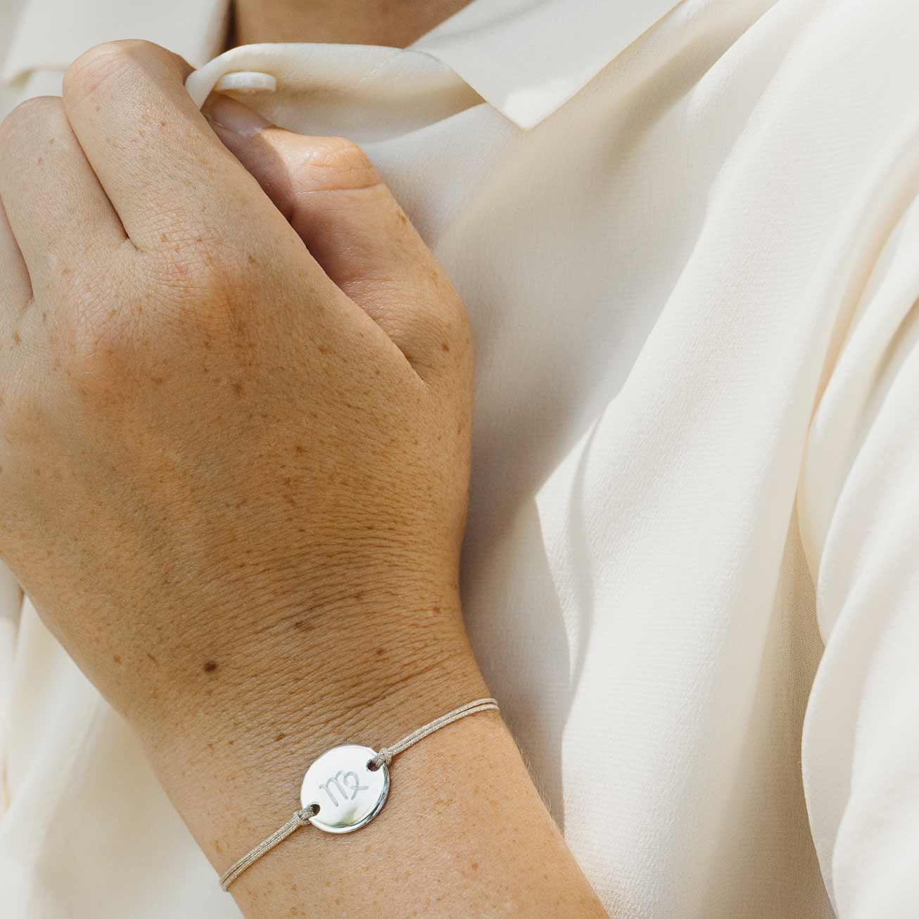 Bracelet signe astrologique personnalisé argent