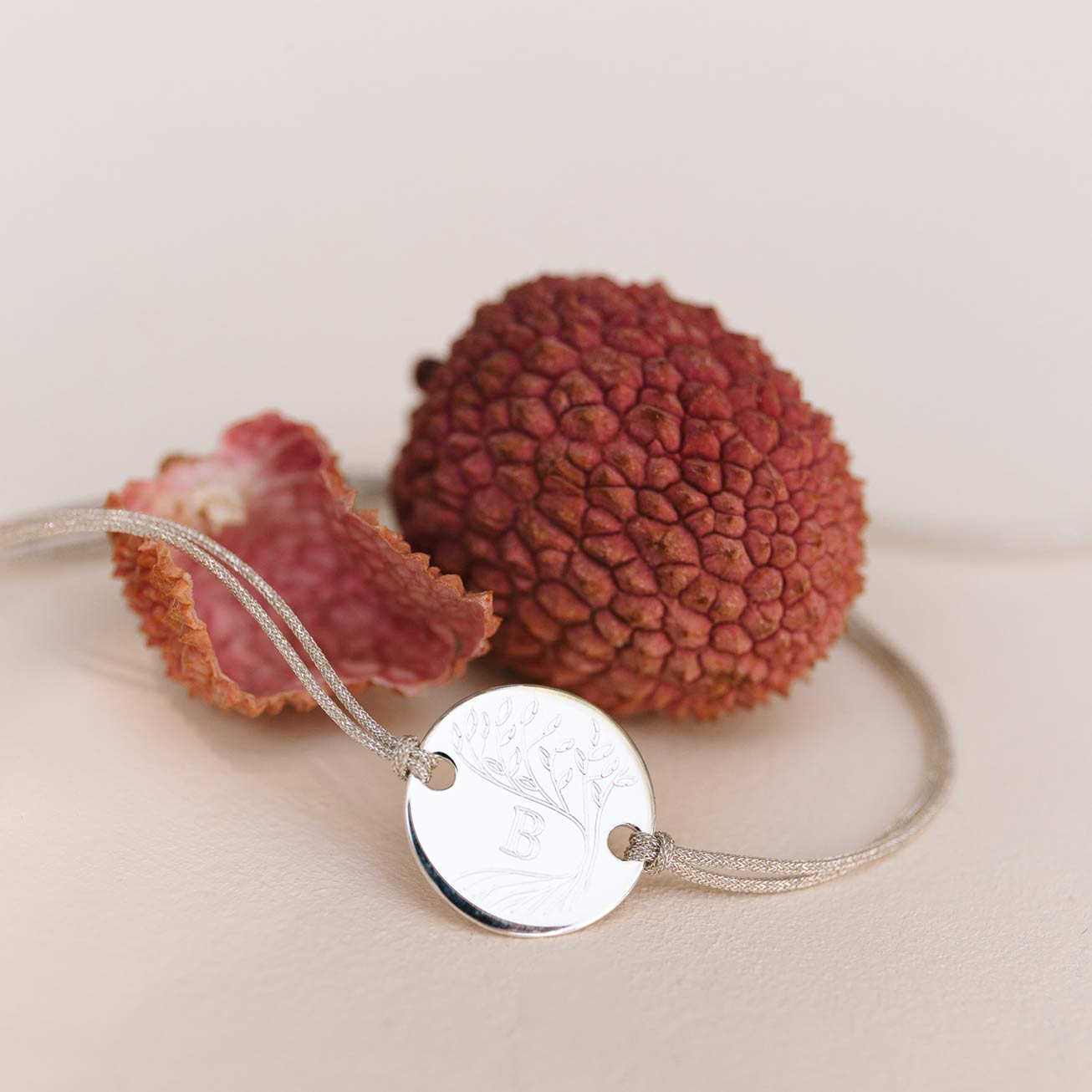 Bracelet arbre de vie initiale argent massif