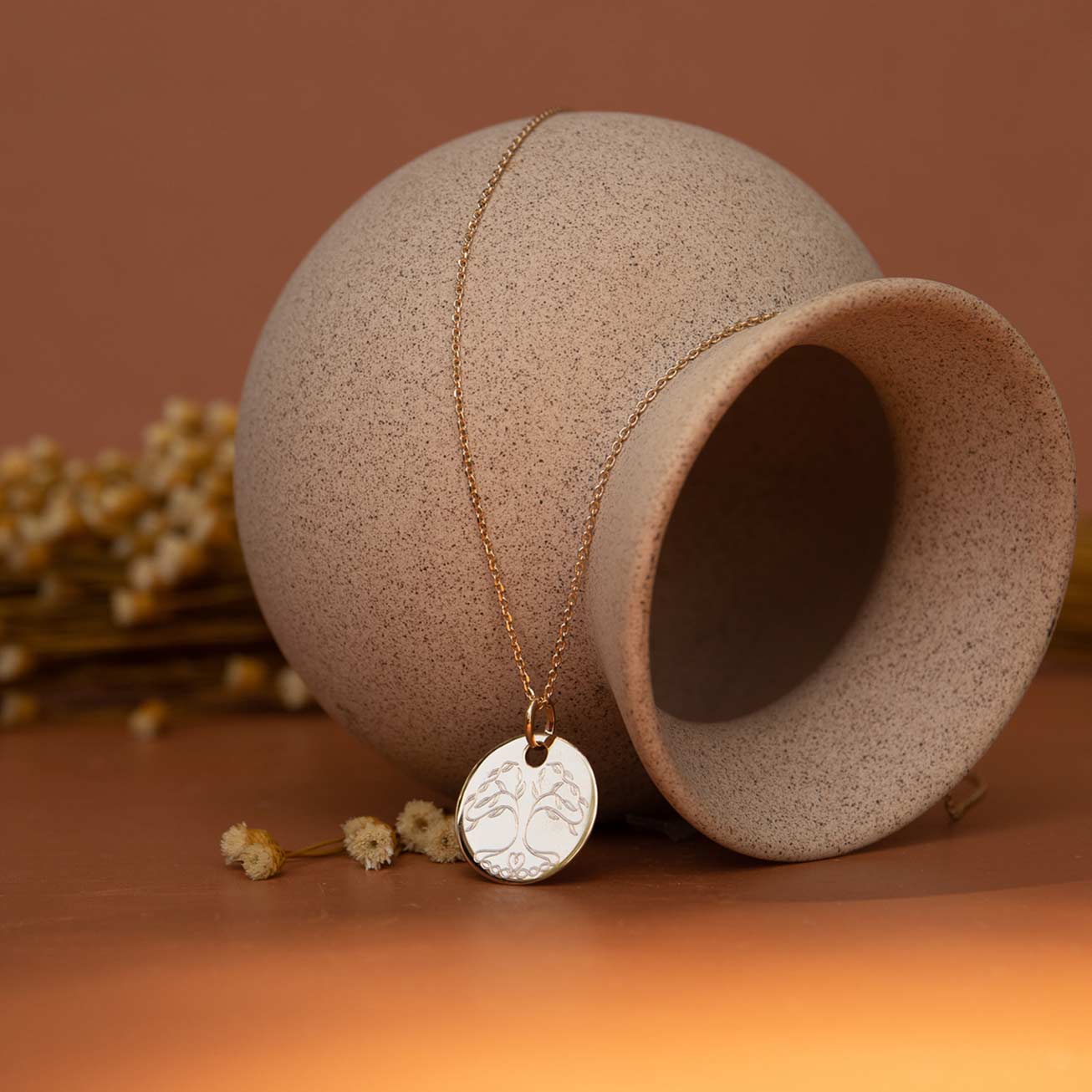 Collier arbre de vie 20 mm non personnalisé or