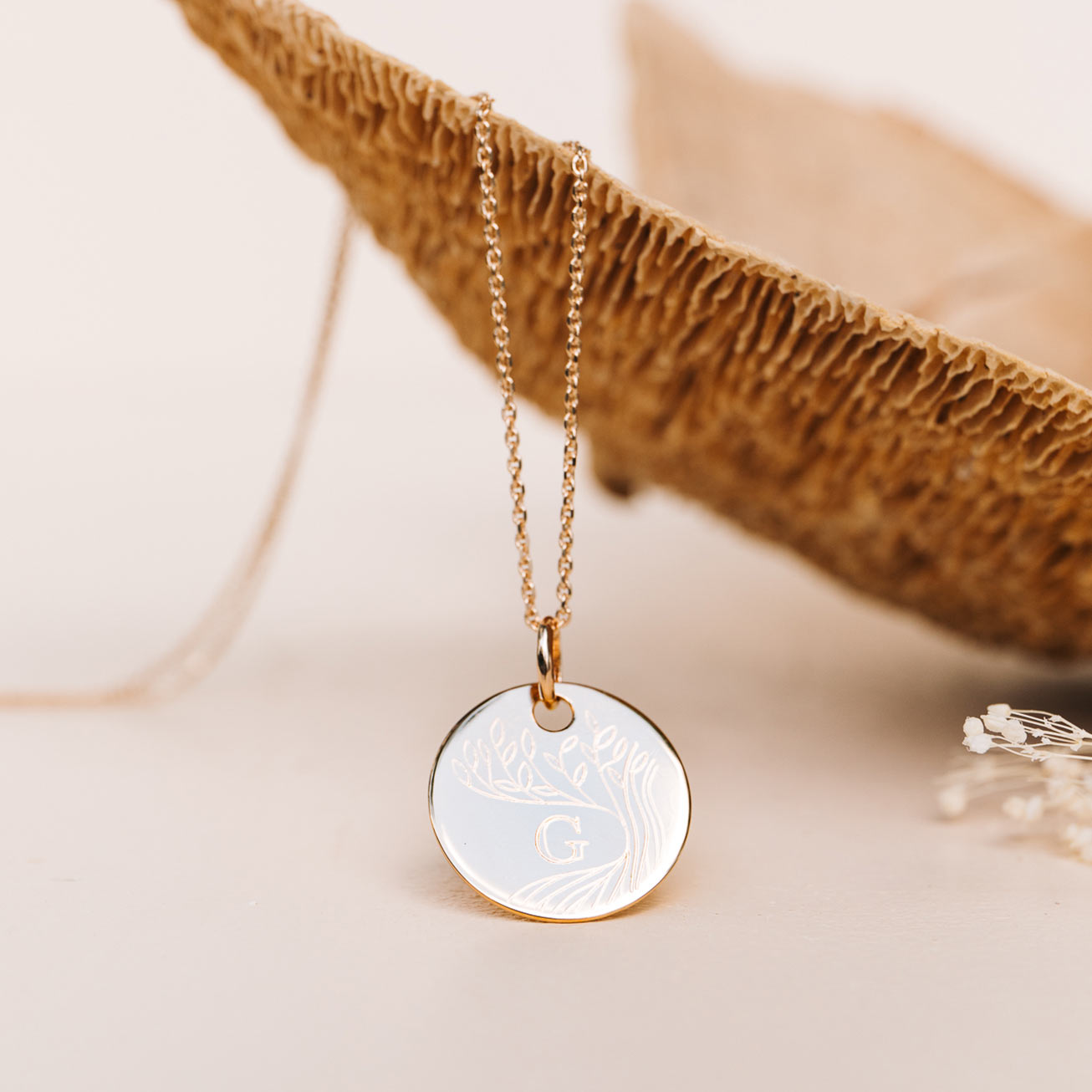 Collier personnalisé arbre de vie or jaune