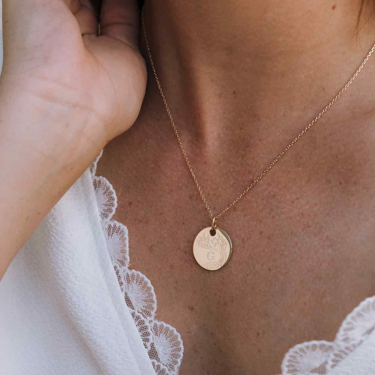 Collier personnalisé arbre de vie or jaune