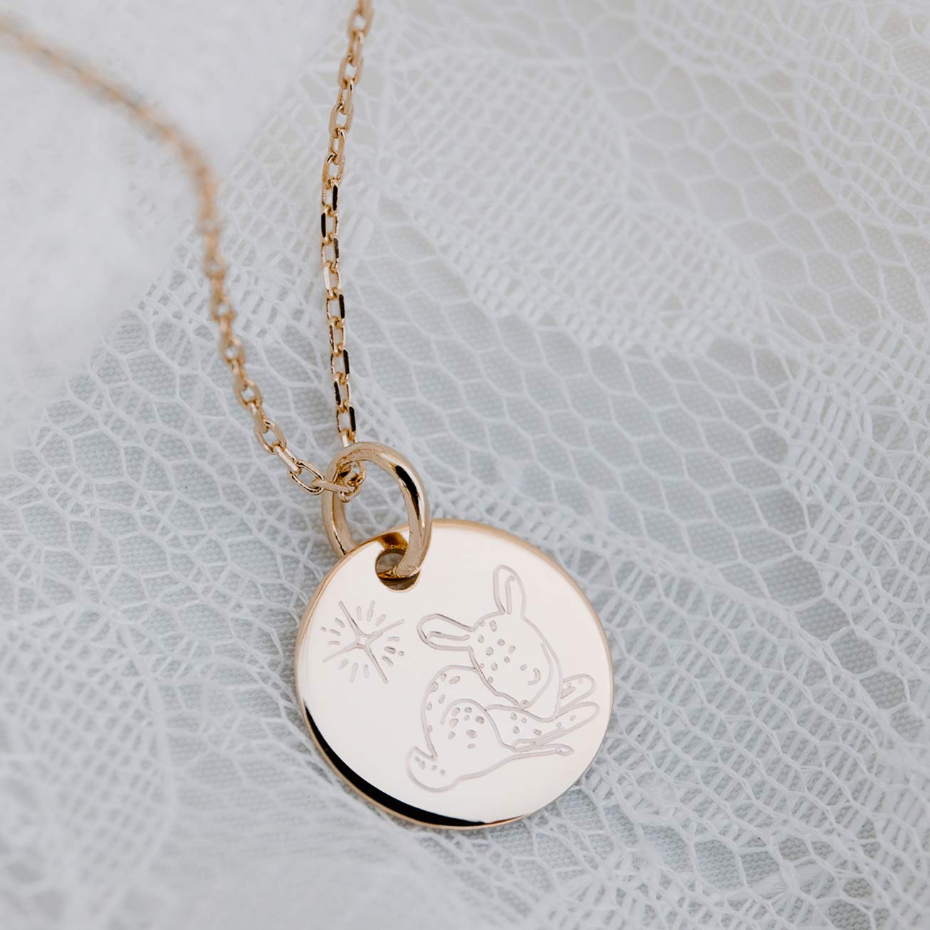 Collier enfant animal faon