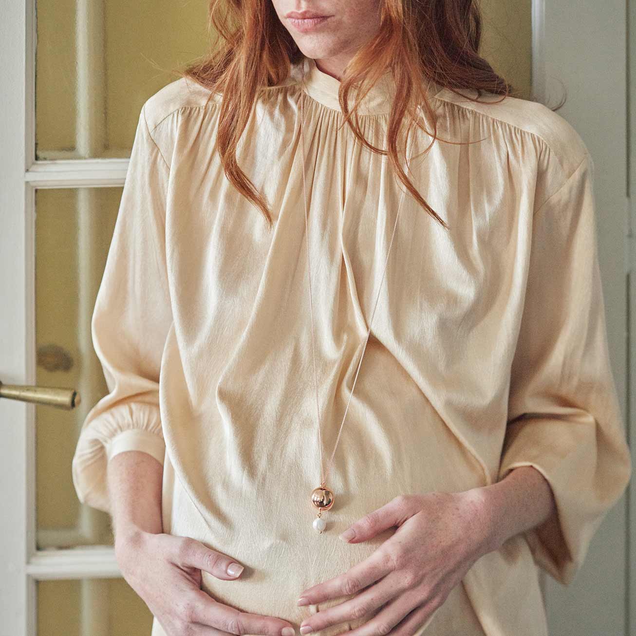 Collier de grossesse Diane or rose