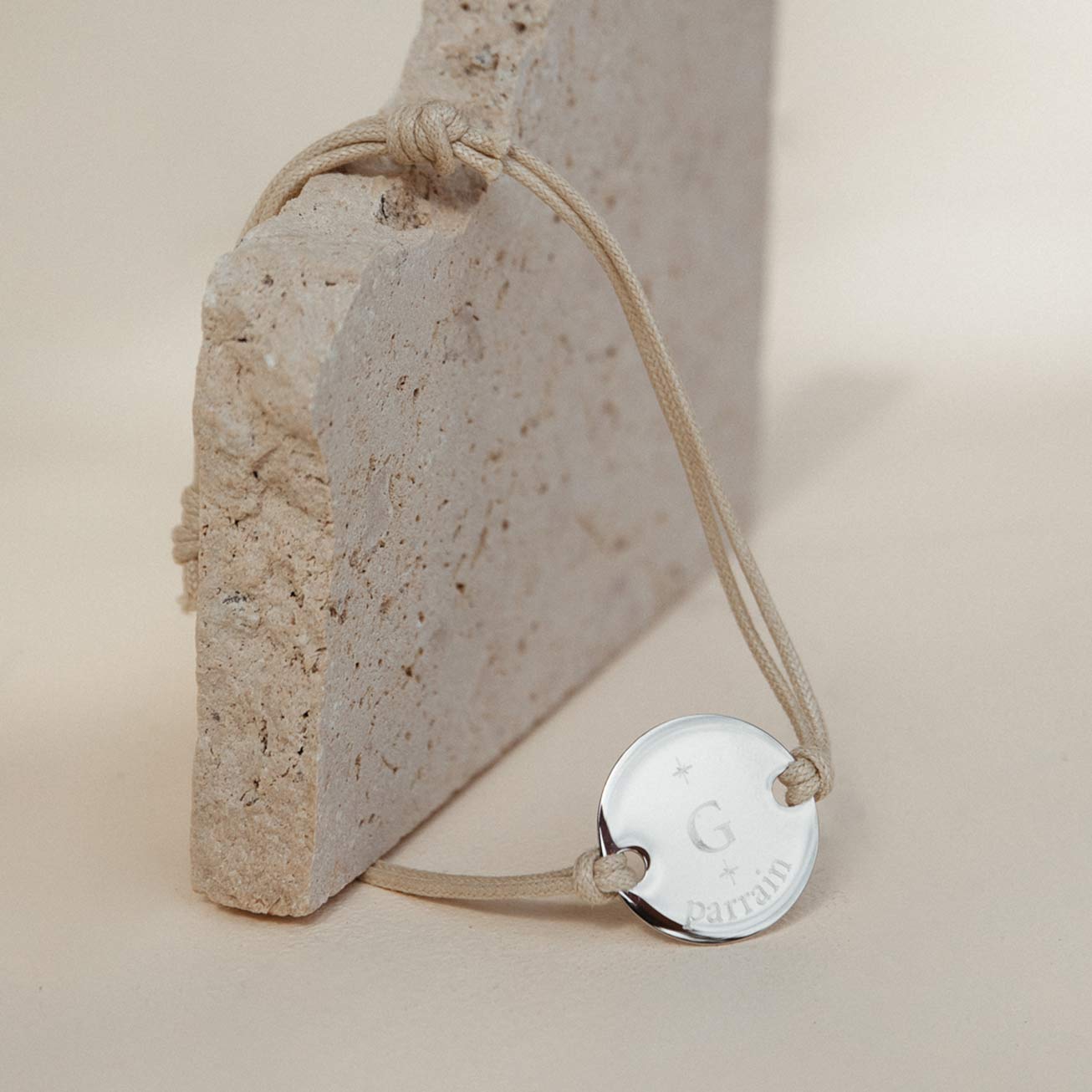 Bracelet Parrain initiale étoile