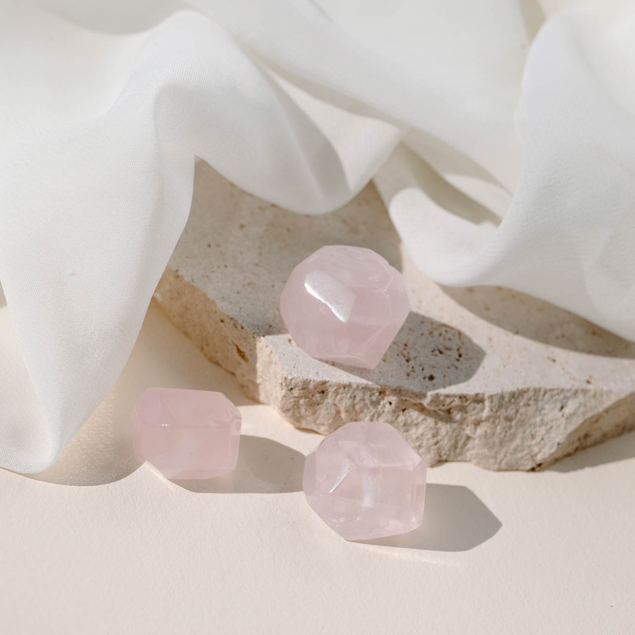 Pia plaqué argent quartz rose