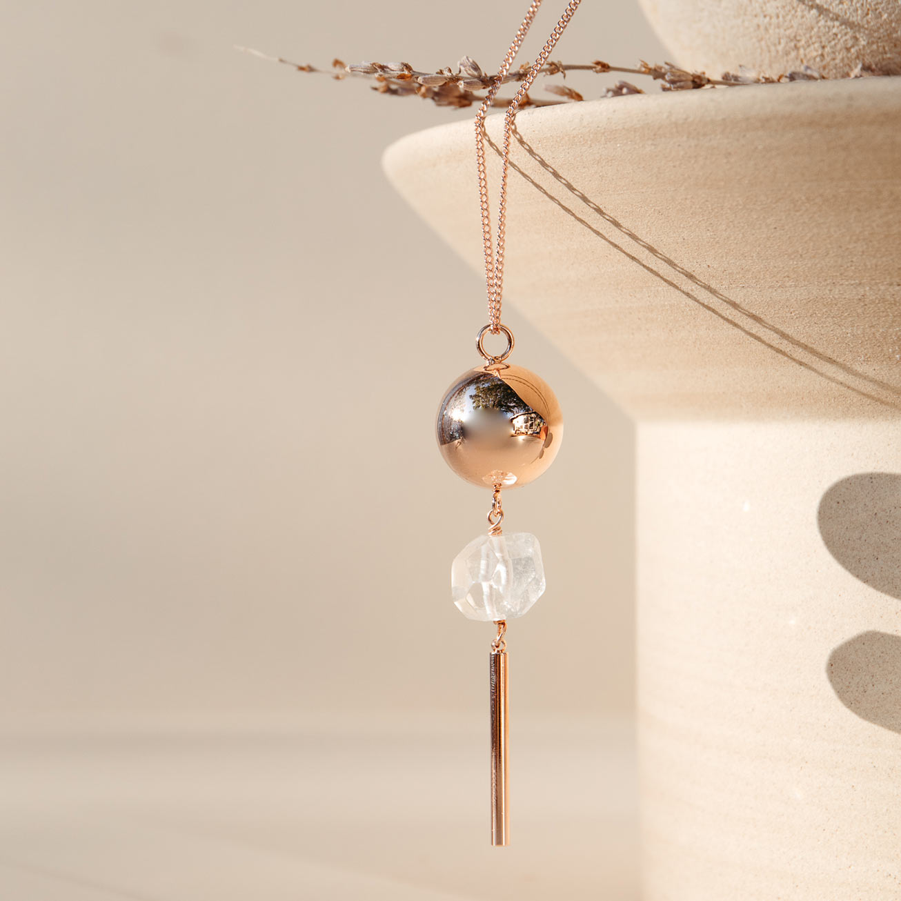 Pia rose cristal de roche