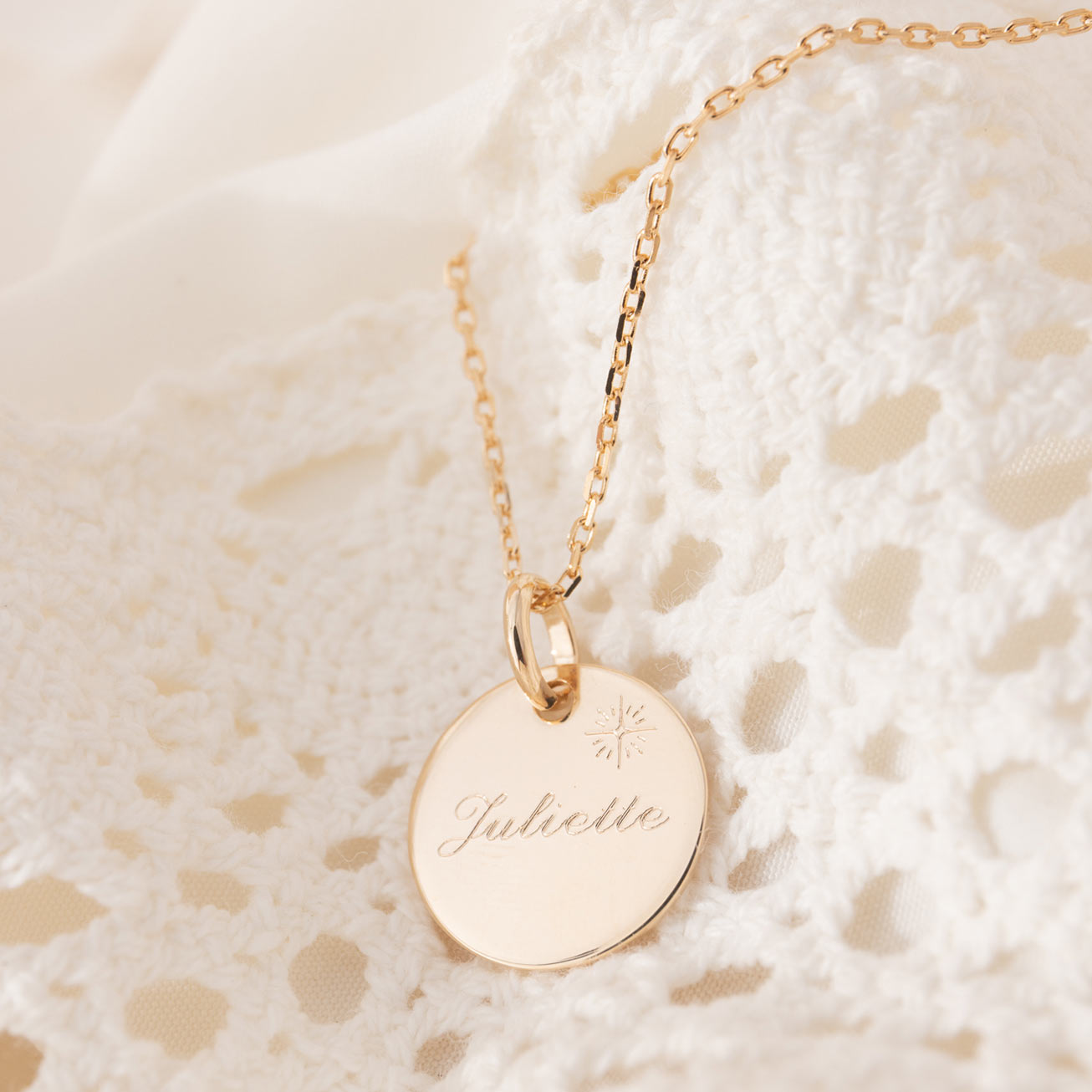 Collier baptême personnalisé étoile