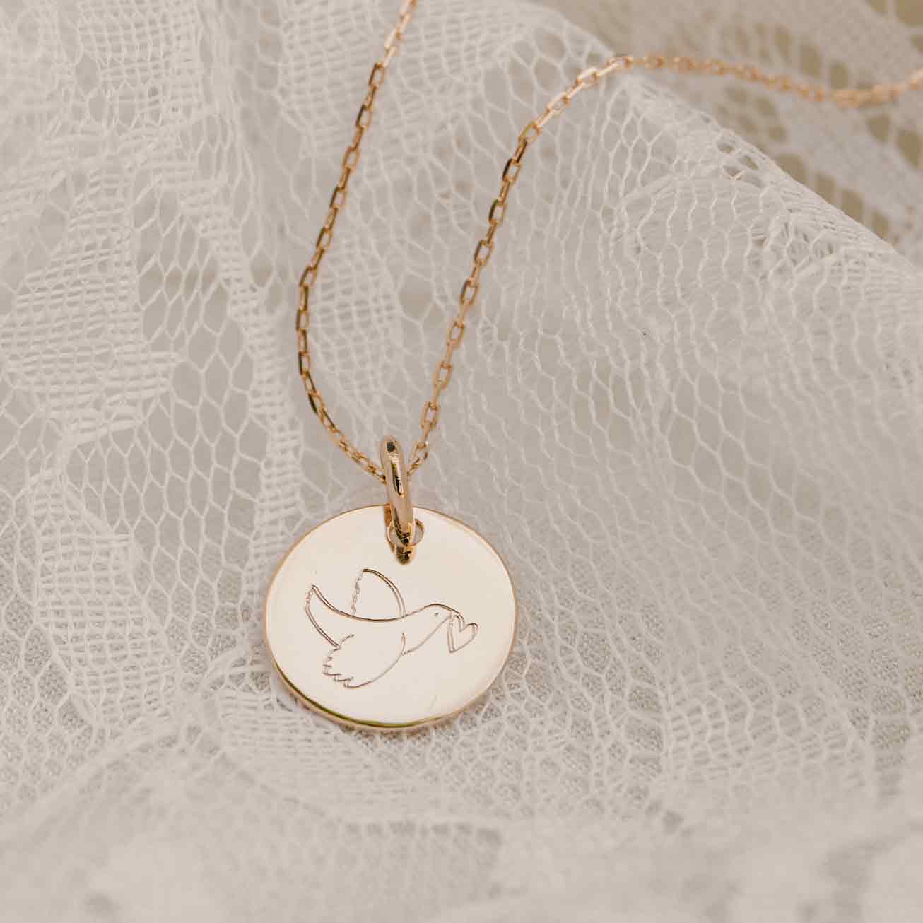 Médaille bapteme <i>Colombe cœur</i>