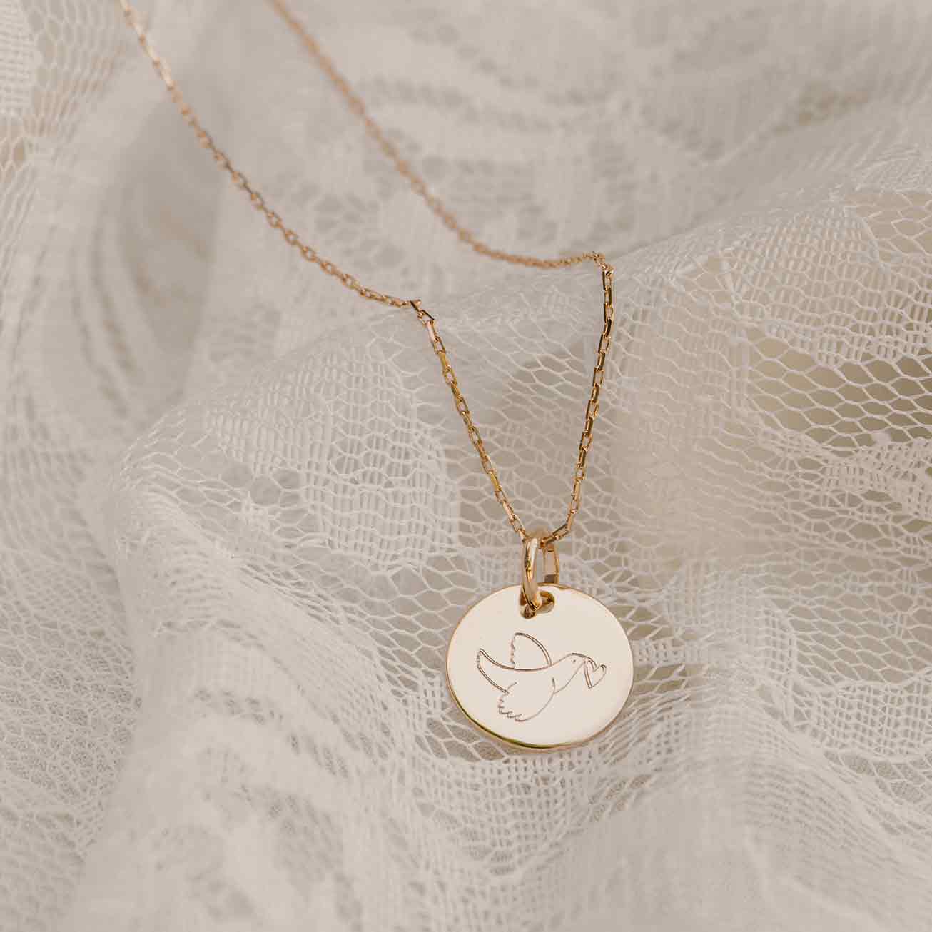 Médaille bapteme <i>Colombe cœur</i>