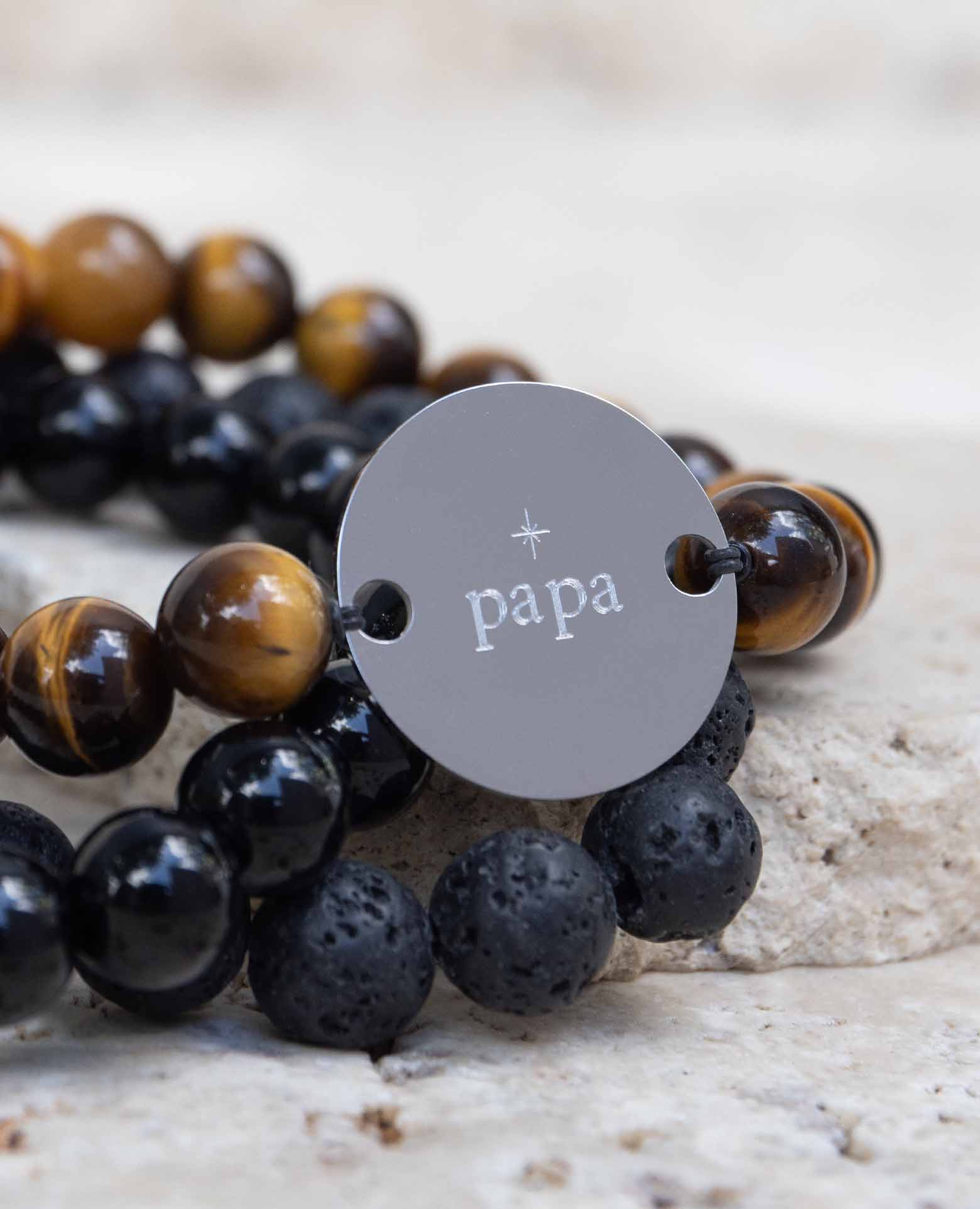 Trio bracelets personnalisés Papa <i>Le téméraire<