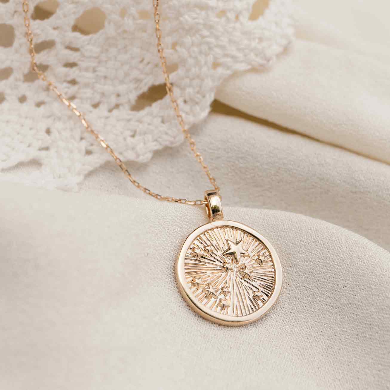 médaille bapteme étoile relief
