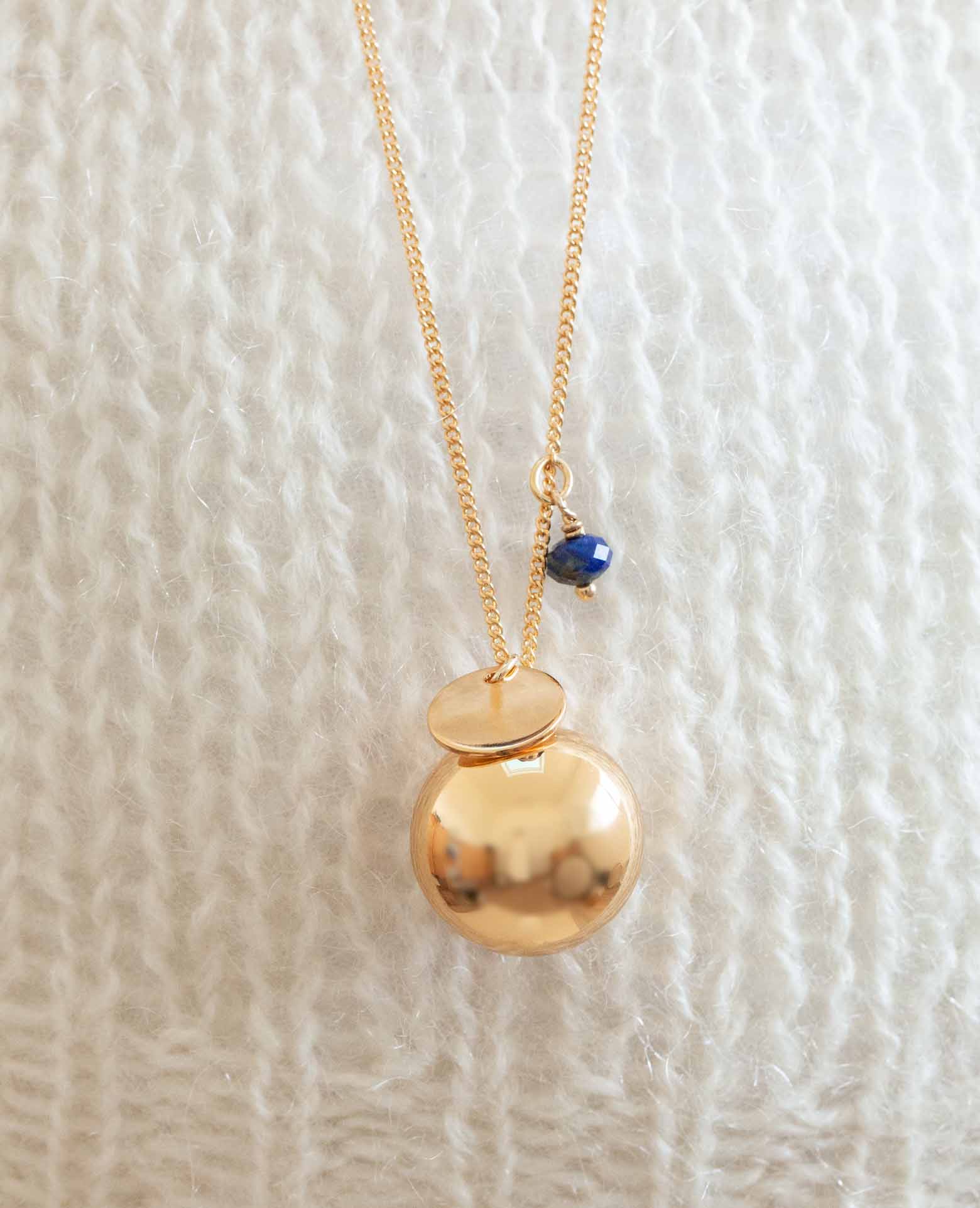 Collier de grossesse personnalisé or jaune <i>Céle