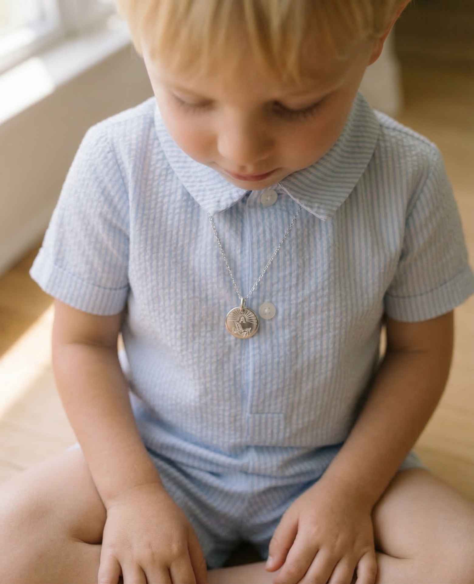 Médaille de baptême argent colombe personnalisée l
