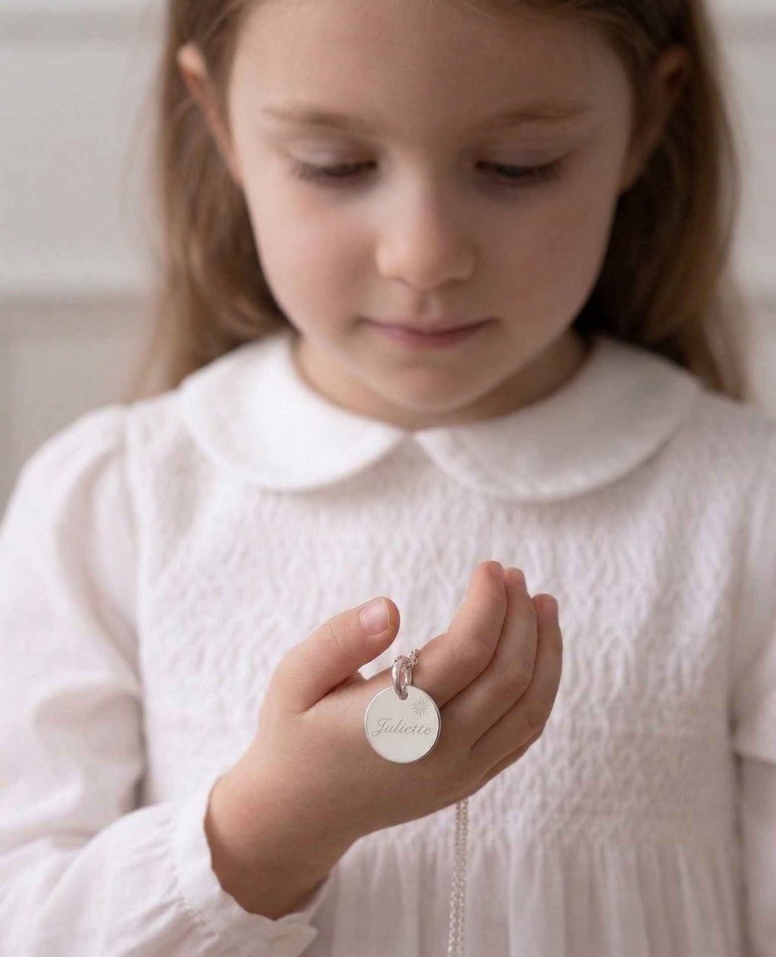 Médaille baptême personnalisée argent Mon étoile 