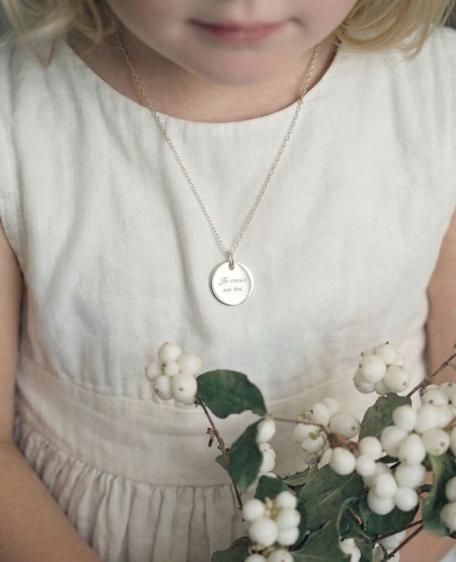 Médaille de baptême personnalisée “Je crois en toi