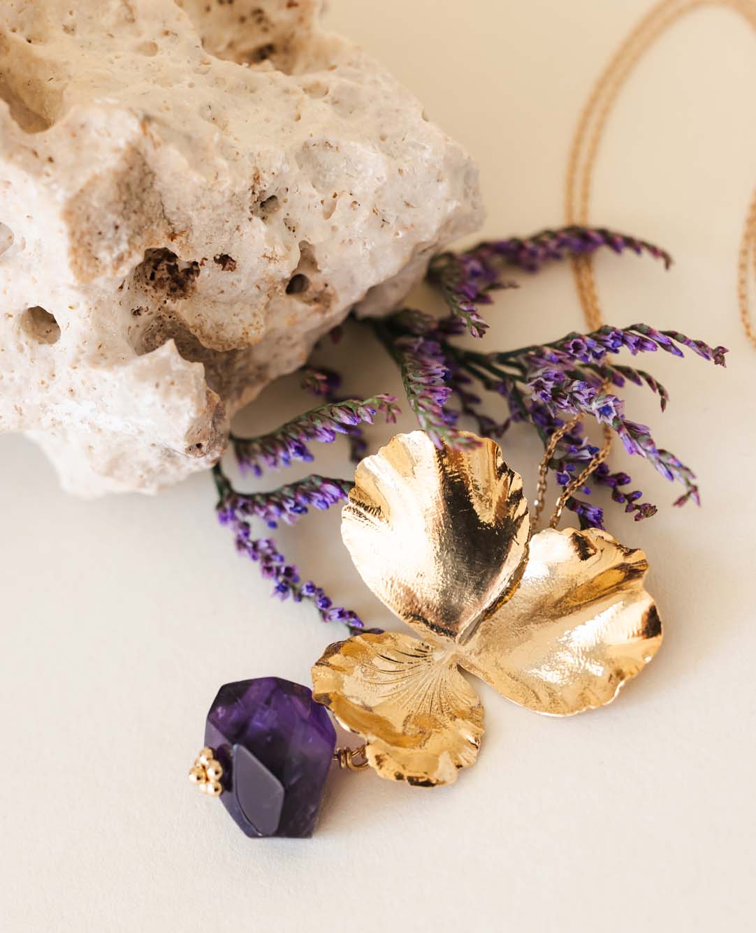Collier Pensée GM Améthyste