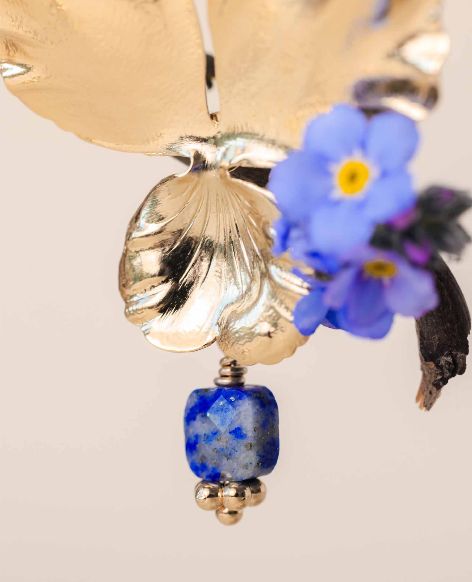 Collier Pensée MM Lapis carrée